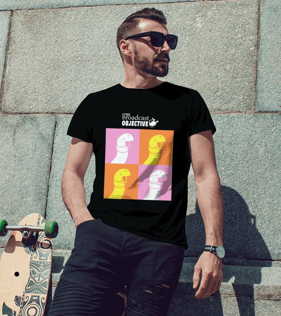 The Broadcast Objective Colorful Cartoon Faces Pop T-Shirt