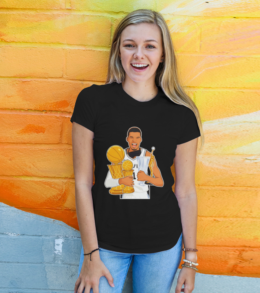 Victor Wembanyama Cartoon Trophy San Antonio Spurs MVP T-Shirt