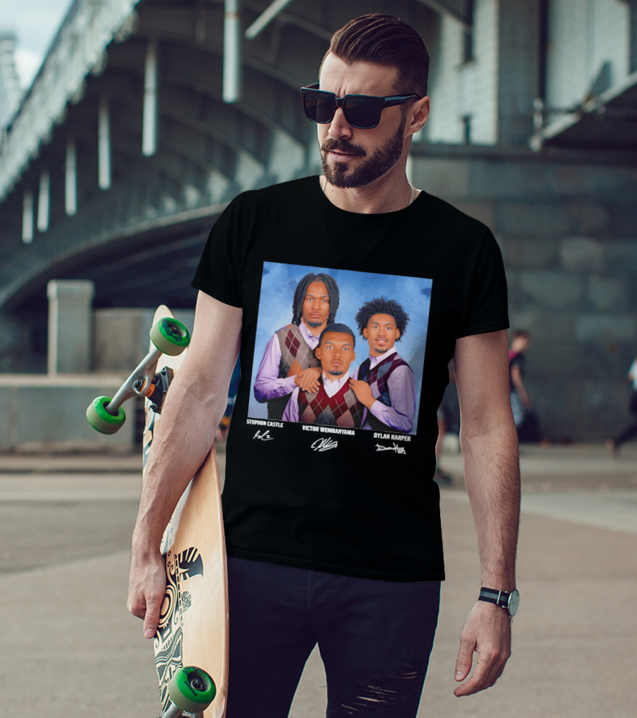Victor Wembanyama Dylan Harper Stephon Castle Step Brothers San Antonio Spurs Signatures T-Shirt