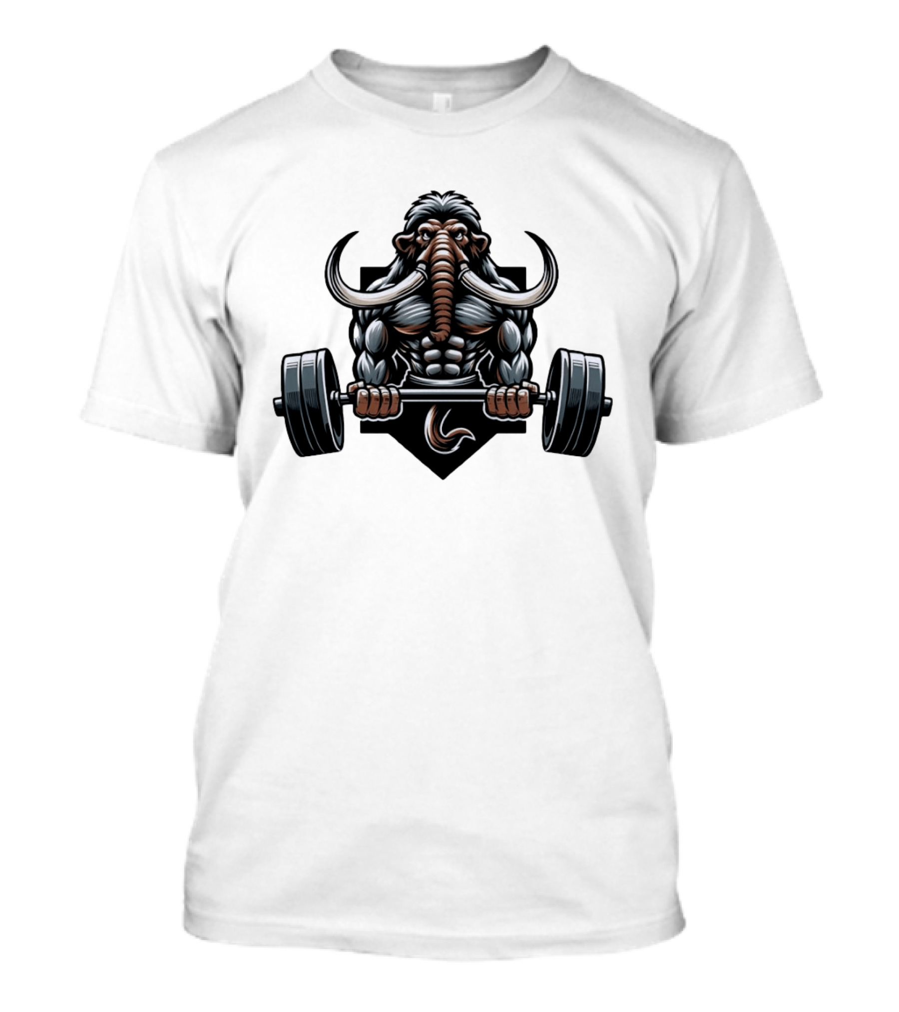 Elephant Weight Lifting Body Builder Mammoth Muscles Strength Fitness T-Shirt