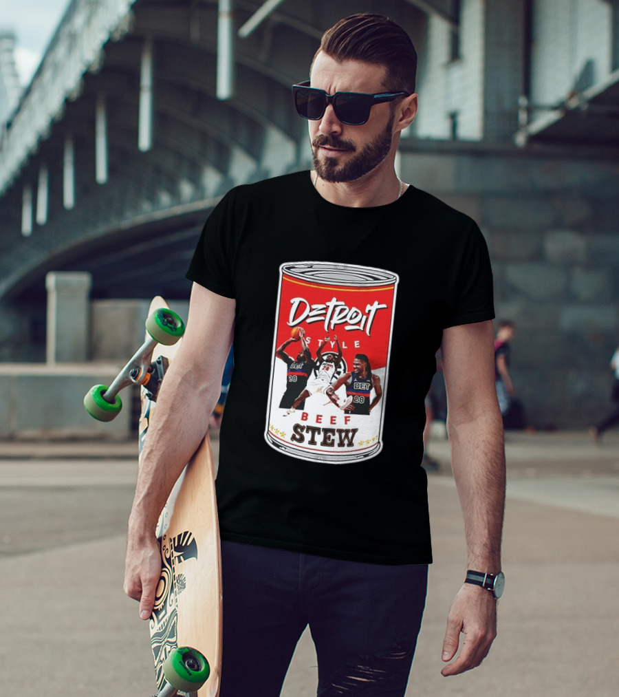 Detroit Style Beef Stew Basketball Can 28 T-Shirt