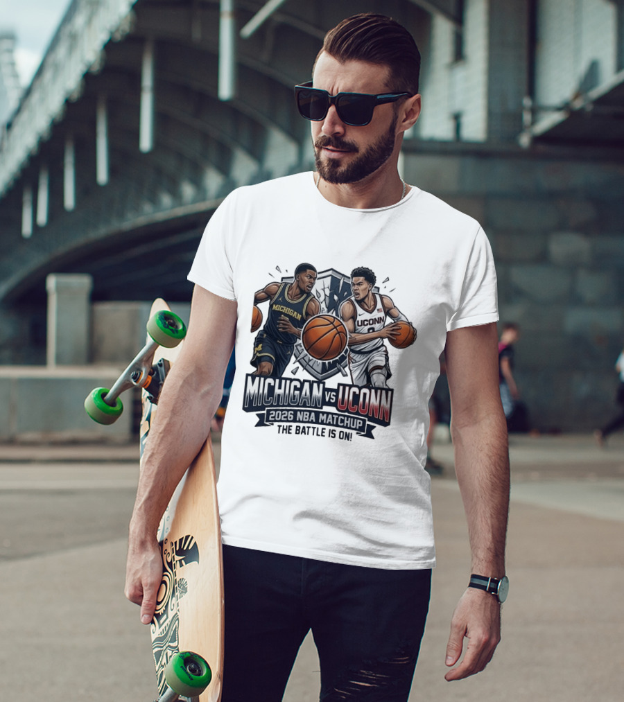 Michigan Vs UConn 2026 NBA Matchup The Battle Is On T-Shirt