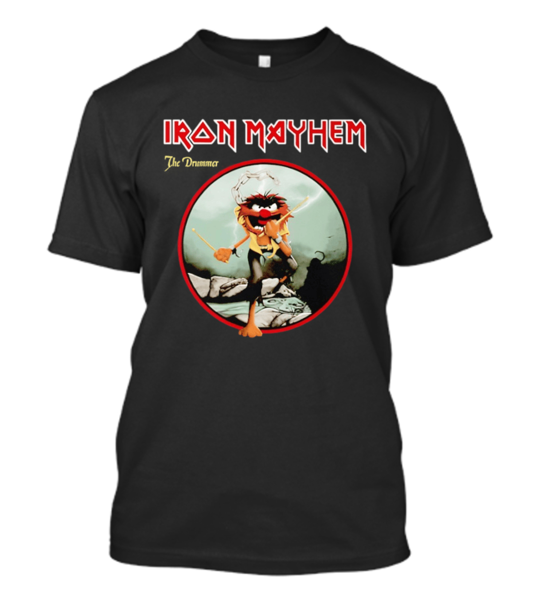 Animal The Muppets Iron Mayhem Rock Band Drummer T-Shirt