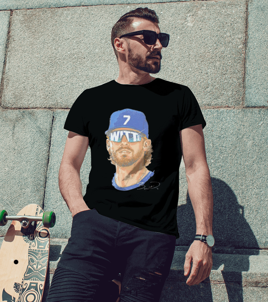 Bobby Witt Jr Kansas City Royals Sunglasses Blue Cap Number 7 T-Shirt
