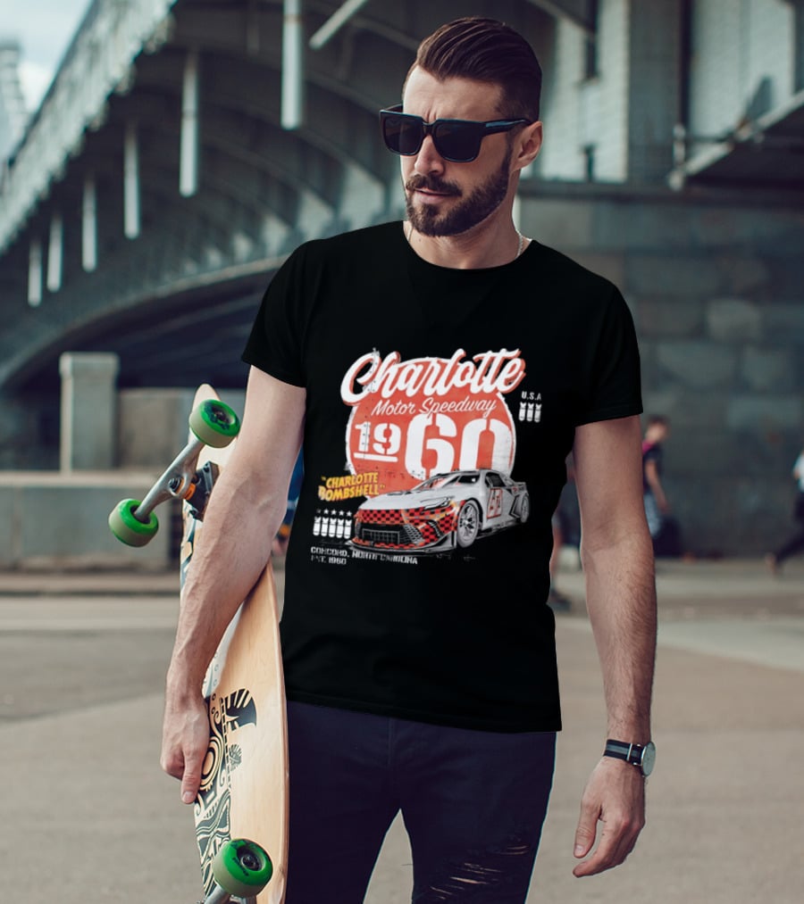 Charlotte Motor Speedway 1960 Bombshell Classic Racing USA T-Shirt