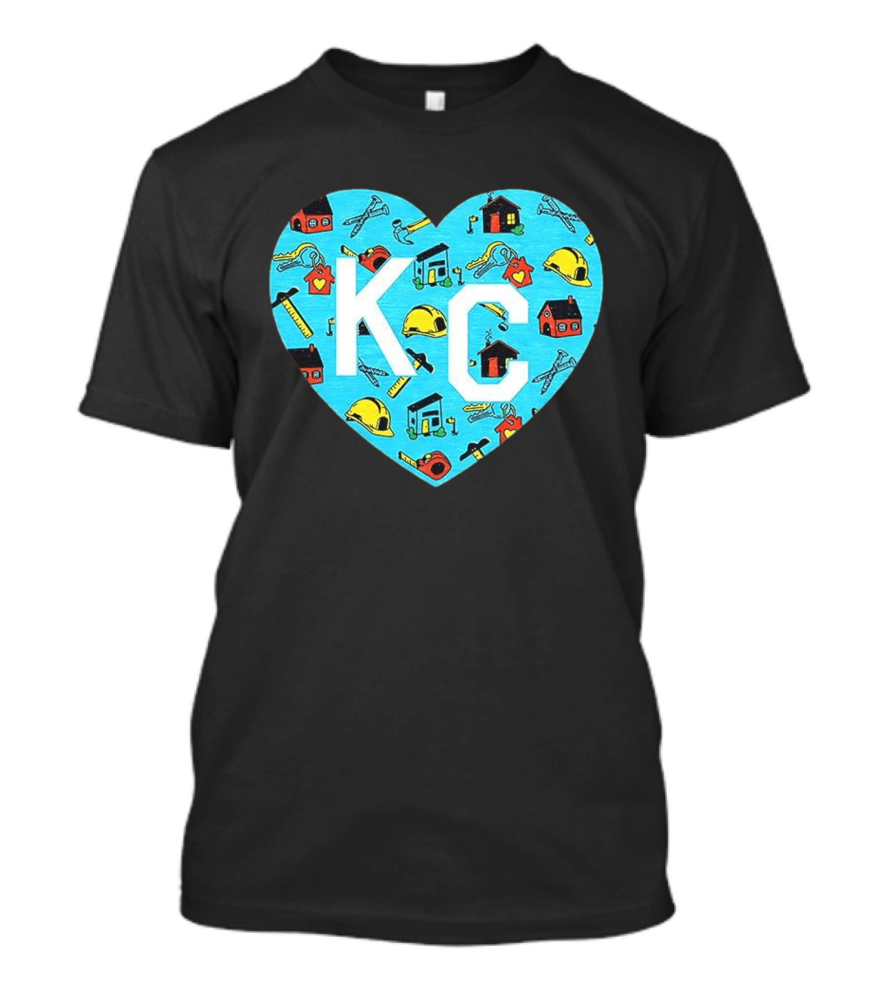 Habitat For Humanity Kansas City KC Heart With Tools And Houses T-Shirt