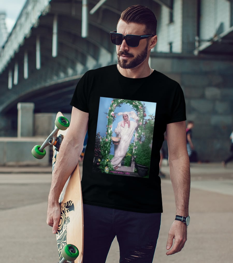 Mark Weiss 1984 Ozzy Osbourne Thanksgiving White Bunny Costume With Basket T-Shirt