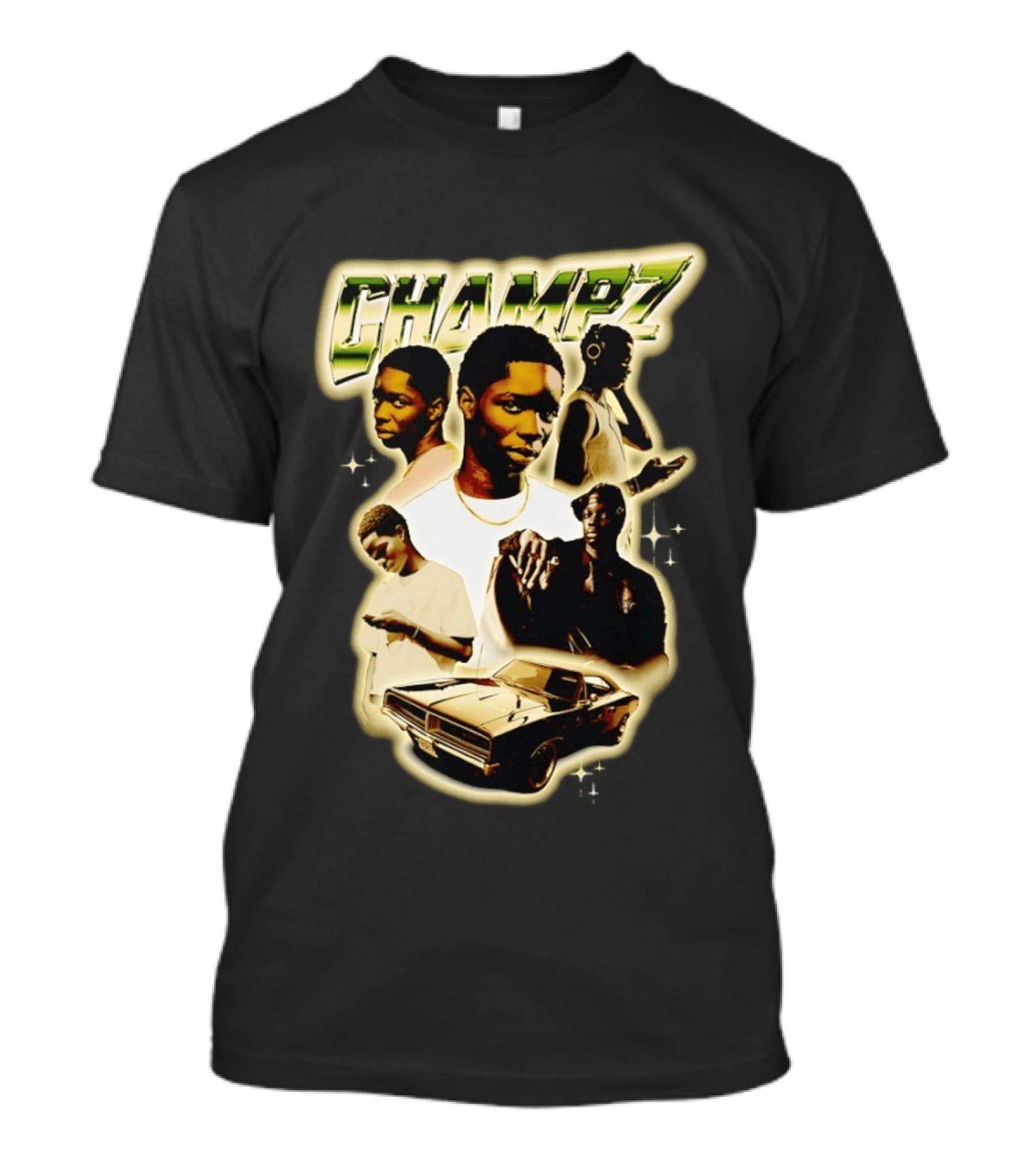 Champz Musical Artist Retro Style Car And Portraits T-Shirt