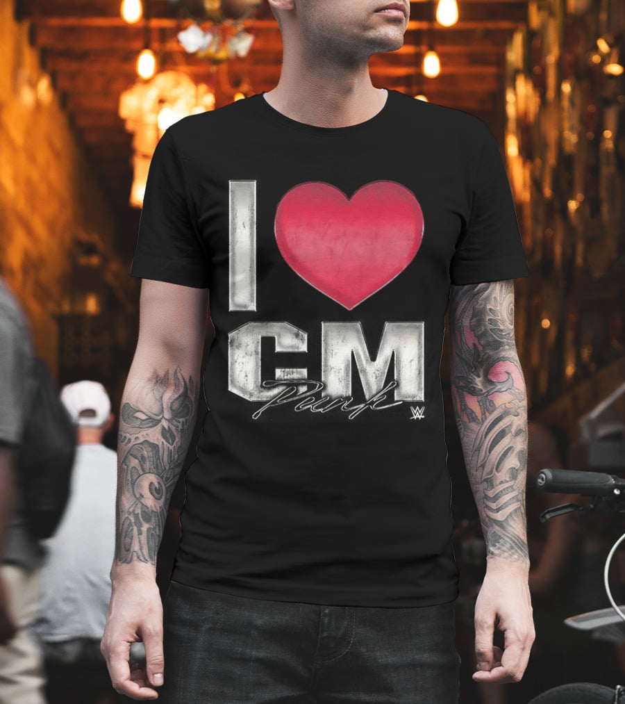 CM Punk I Heart WWE Love T-Shirt