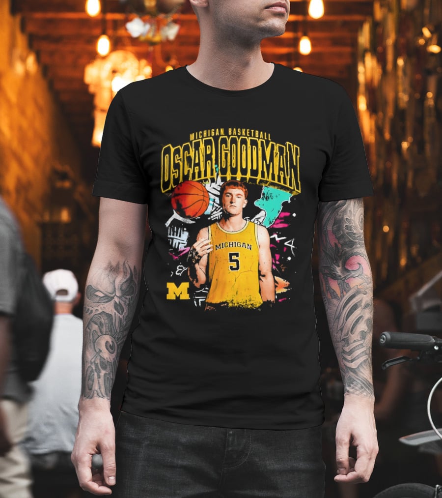 Oscar Goodman 5 Michigan Basketball Wolverines Player 2026 T-Shirt