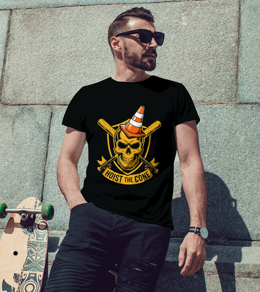 Pittsburgh Pirates Skull Traffic Cone Hat Hoist The Cone T-Shirt