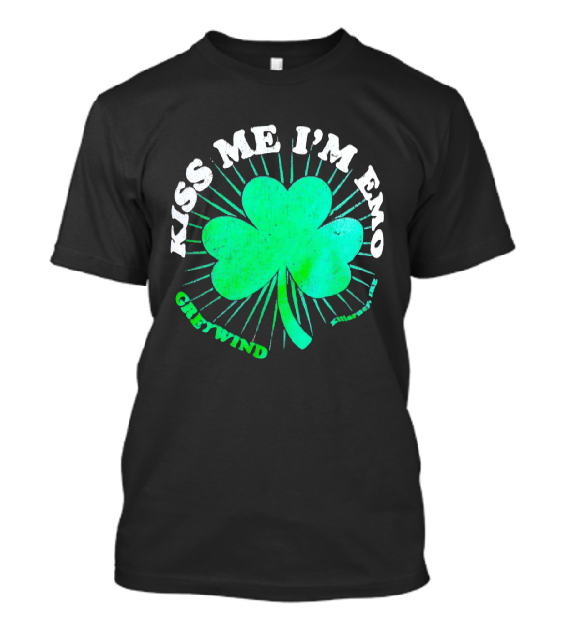 Kiss Me I'm Emo Greywind Shamrock Killarney Ireland T-Shirt