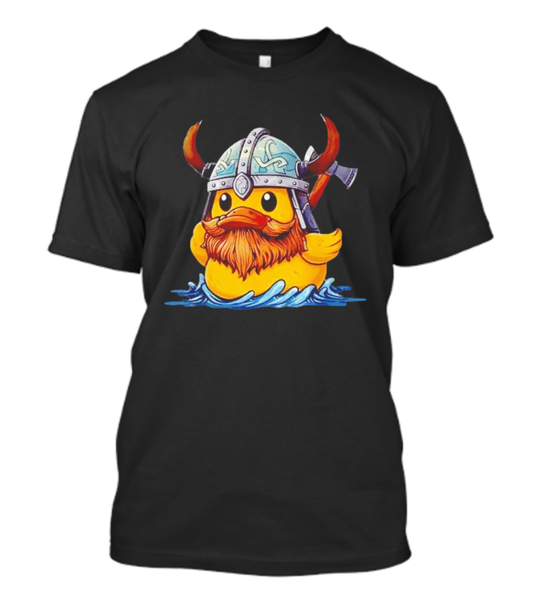 Viking Warrior Rubber Duck With Horned Helmet And Axe T-Shirt