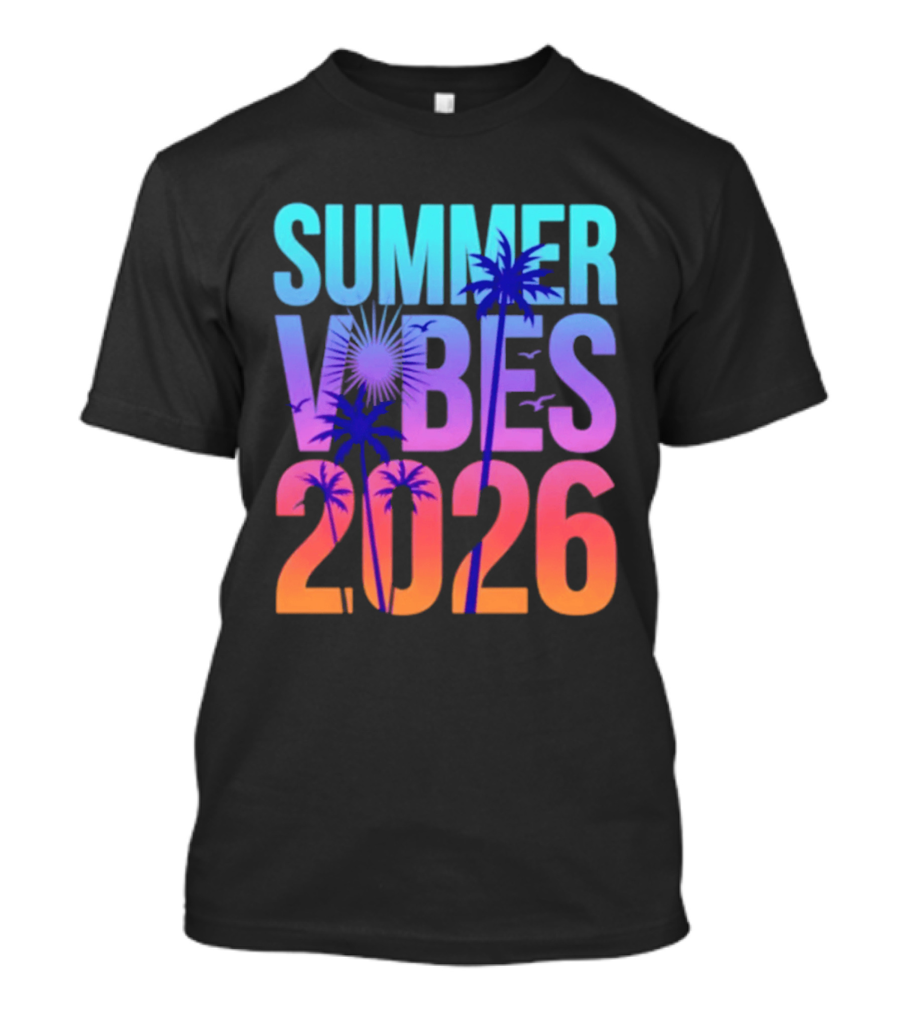 Summer Vibes 2026 Sunset Palm Trees And Tropical T-Shirt