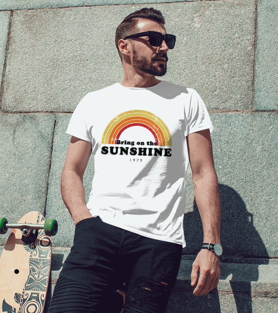 Bring On The Sunshine 1979 Retro Rainbow Ringer T-Shirt