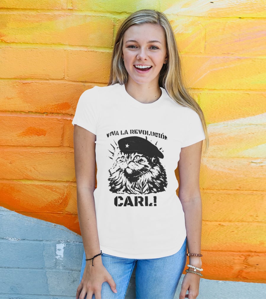Viva La Revolucion Carl Cat With Beret T-Shirt