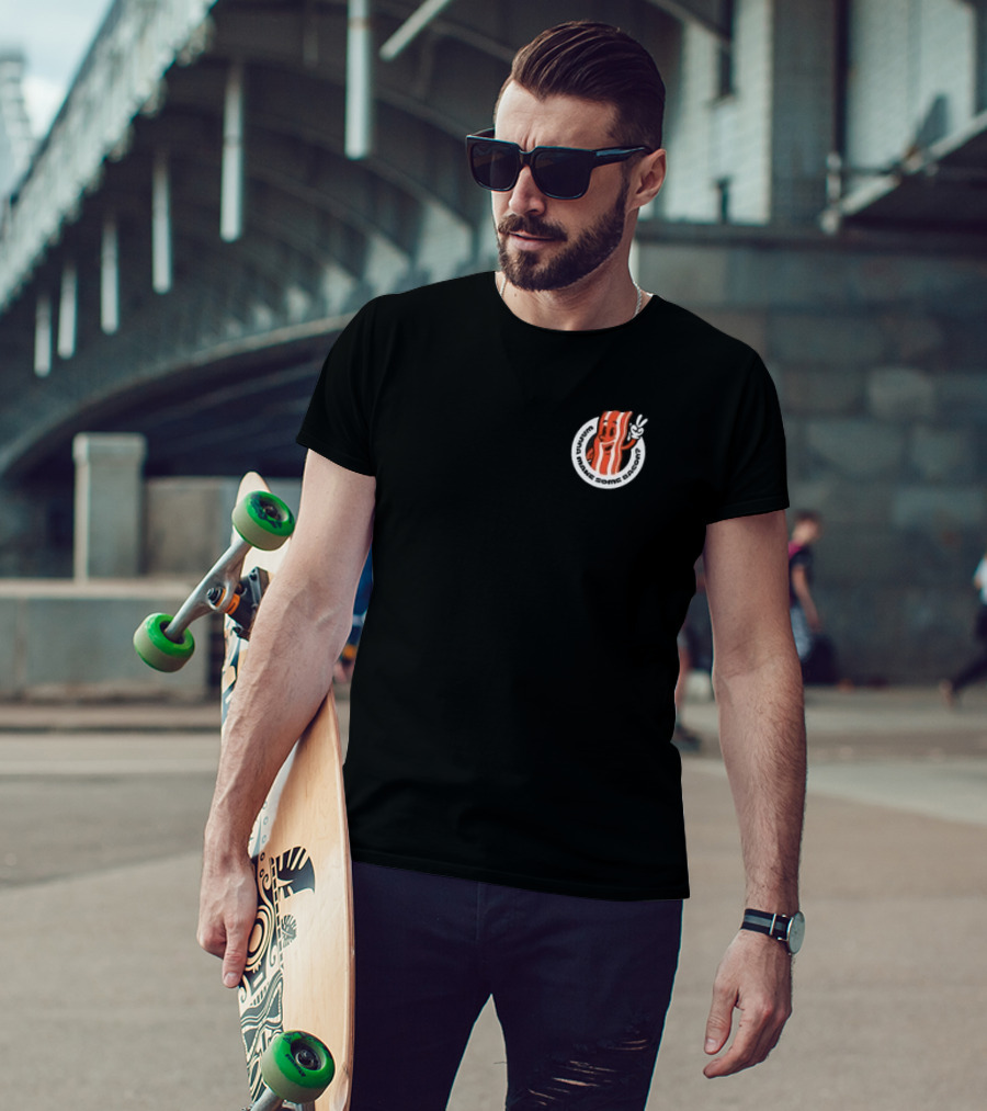 Dropout Bacon And Threats Black T-Shirt