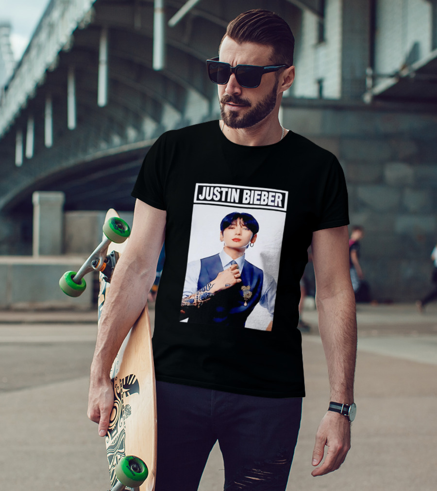 Justin Bieber Jungkook Wearing Suit Tattoo T-Shirt