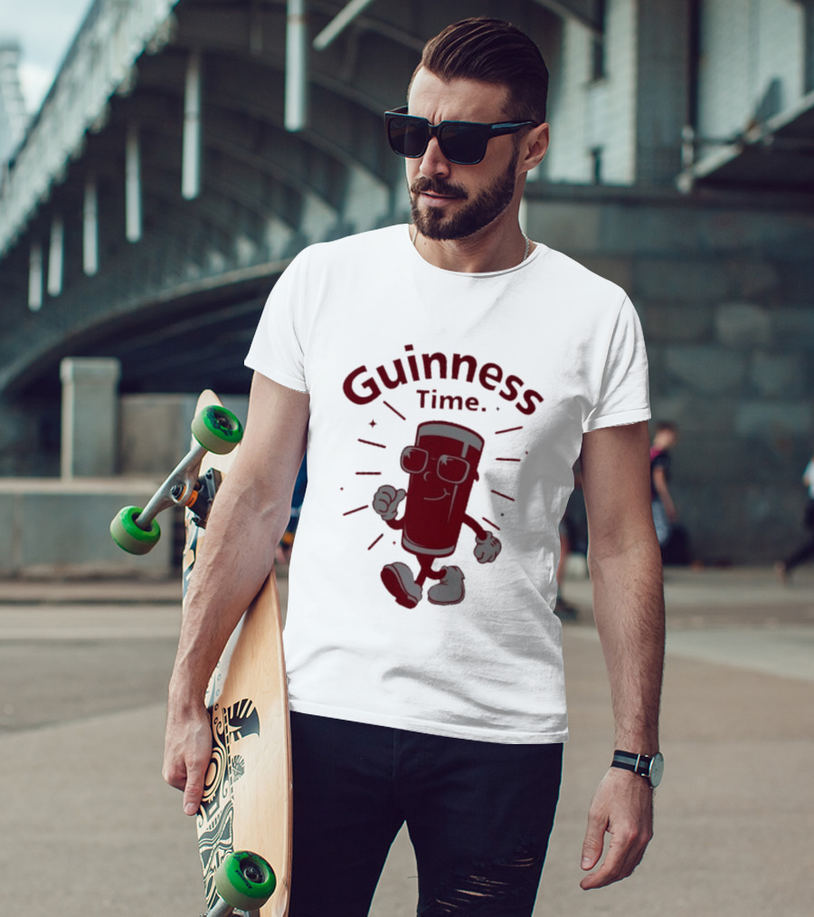 Guinness Time Walking Pint With Sunglasses T-Shirt