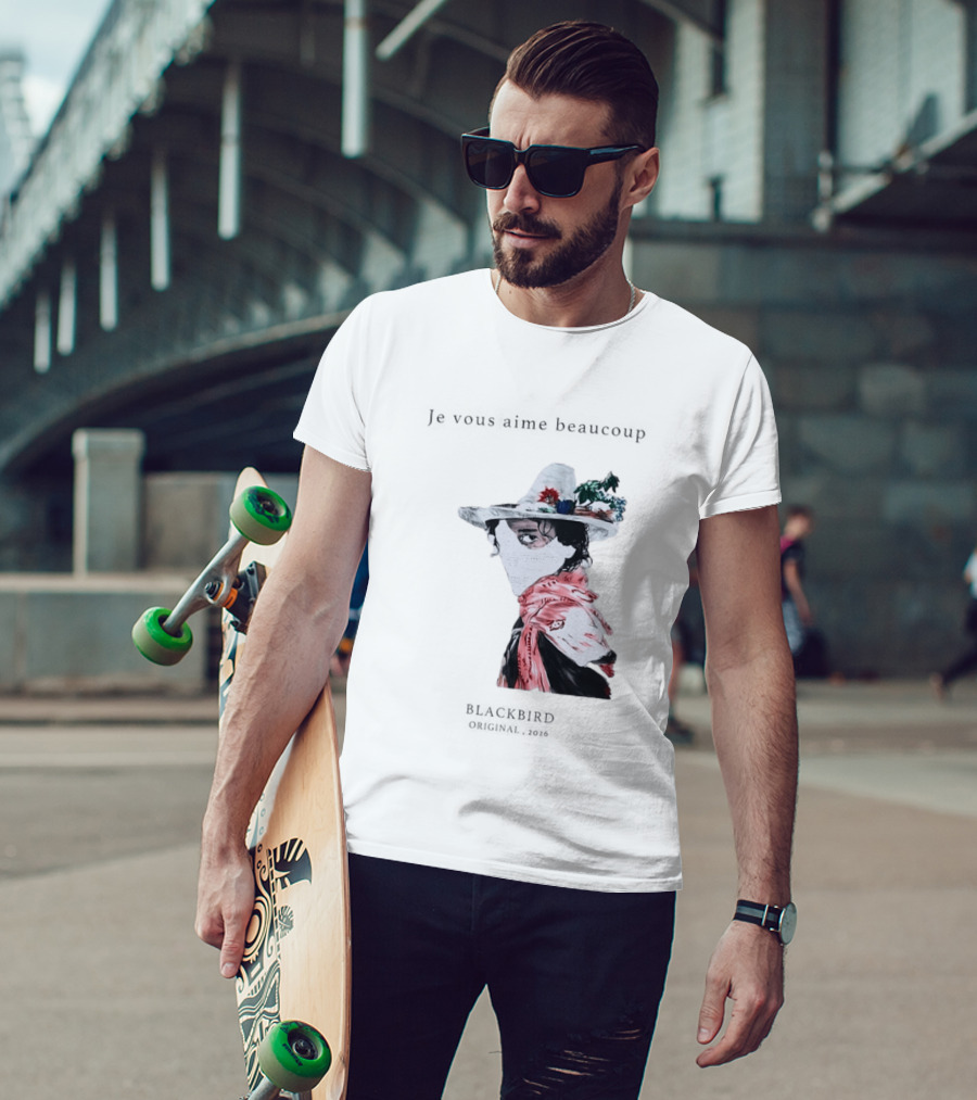 Je Vous Aime Beaucoup Blackbird Original 2026 Hat Mask Flower Scarf T-Shirt
