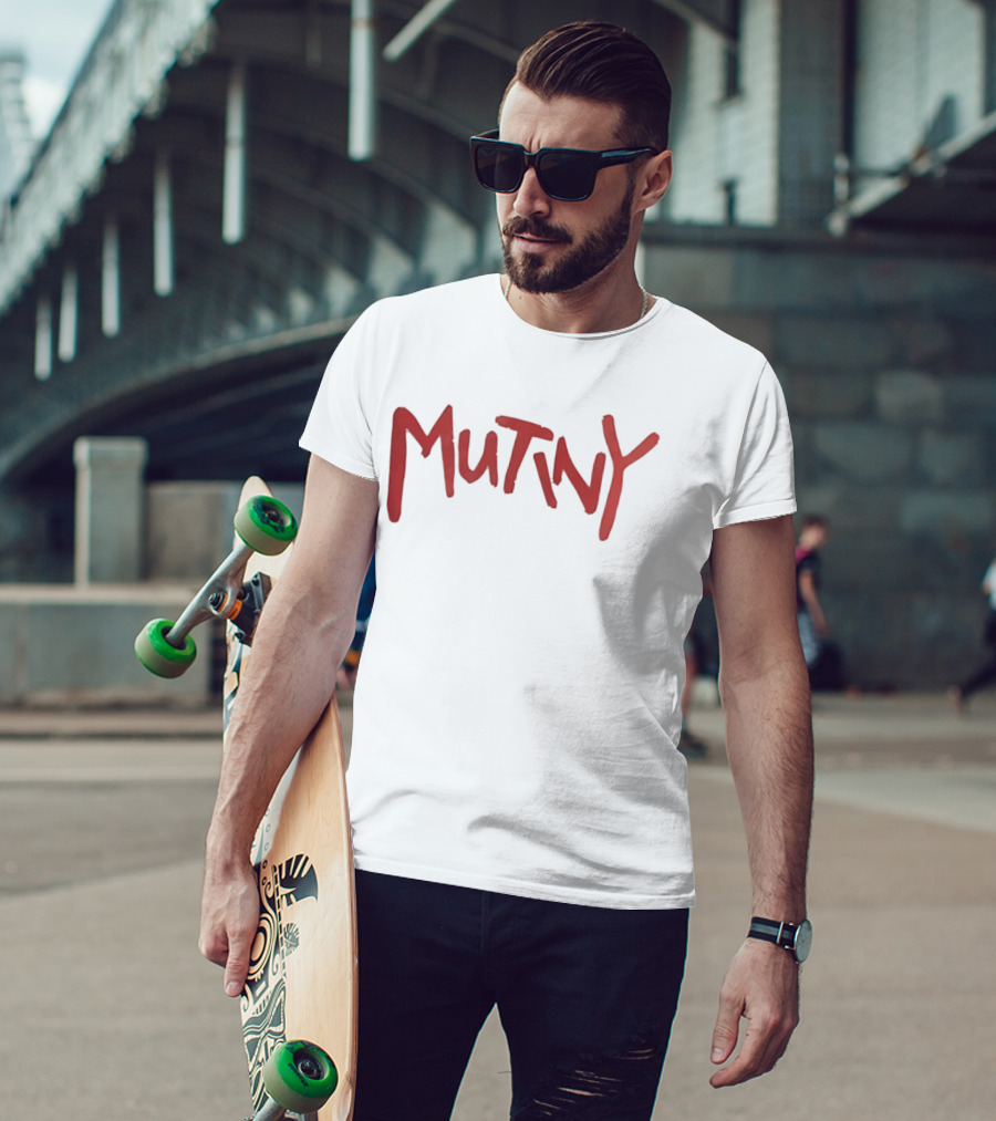 Mutiny Classic Bold Red Lettering T-Shirt