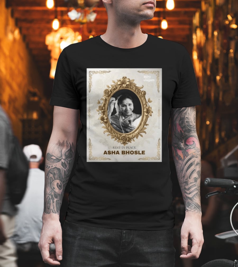 Rest In Peace Asha Bhosle Memorial Tribute Astro Ulagam T-Shirt