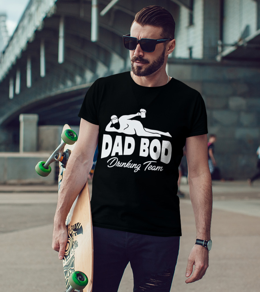 Dad Bod Drinking Team Reclining Figure With Beer T-Shirt