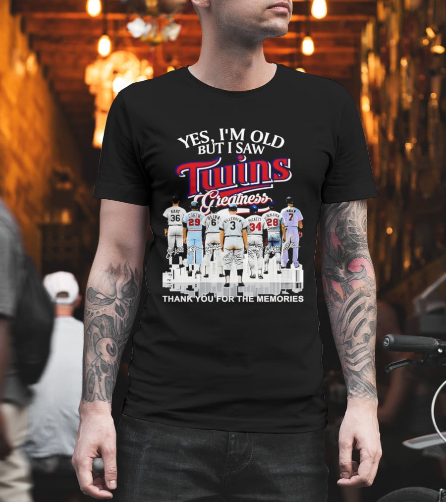 Yes I'm Old But I Saw Twins Greatness Thank You For The Memories T-Shirt