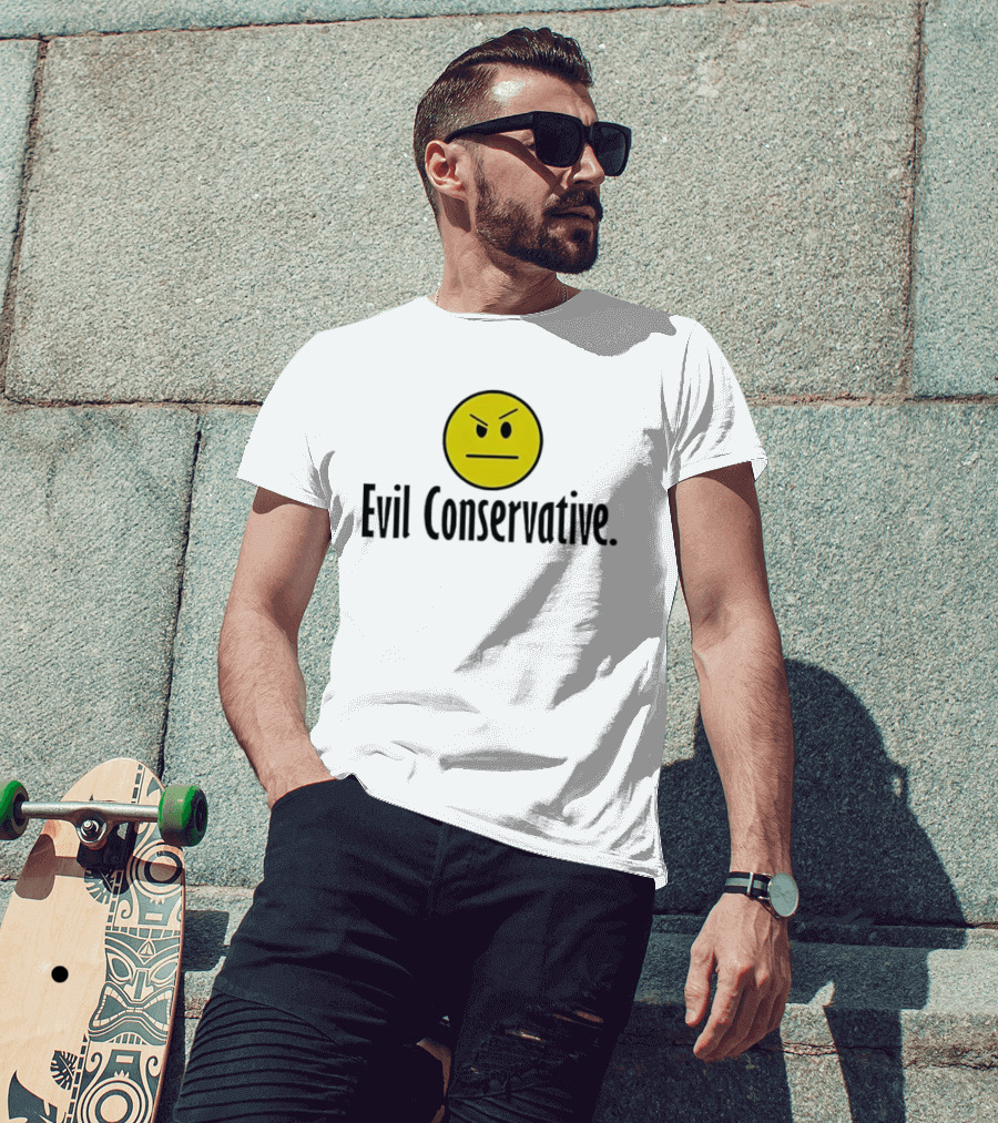 Evil Conservative Smiley Face With Angry Expression T-Shirt