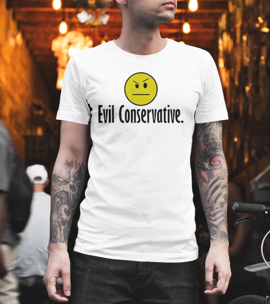 Evil Conservative Smiley Face With Angry Expression T-Shirt