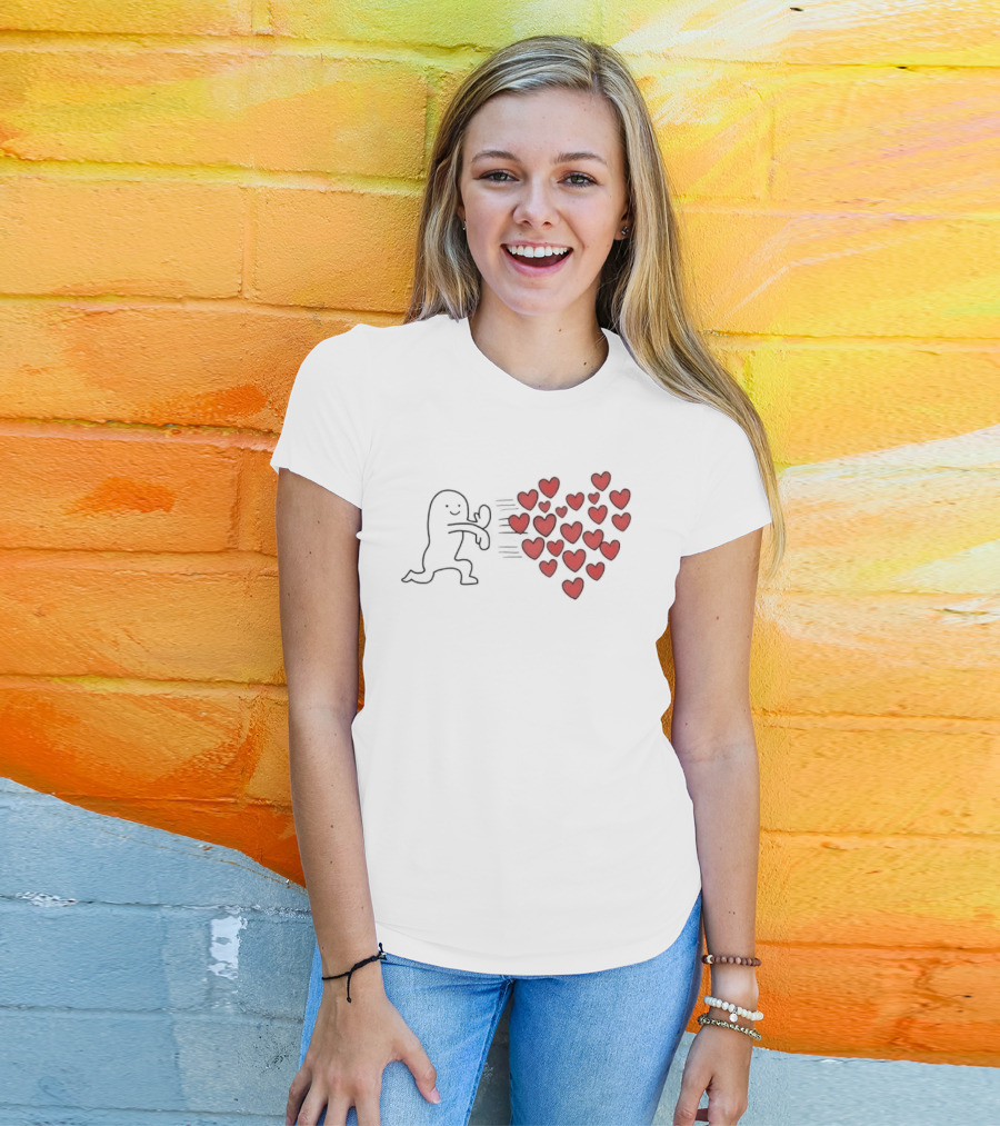 Sending Love Meme Heart Character Hugging Hearts Explosion T-Shirt