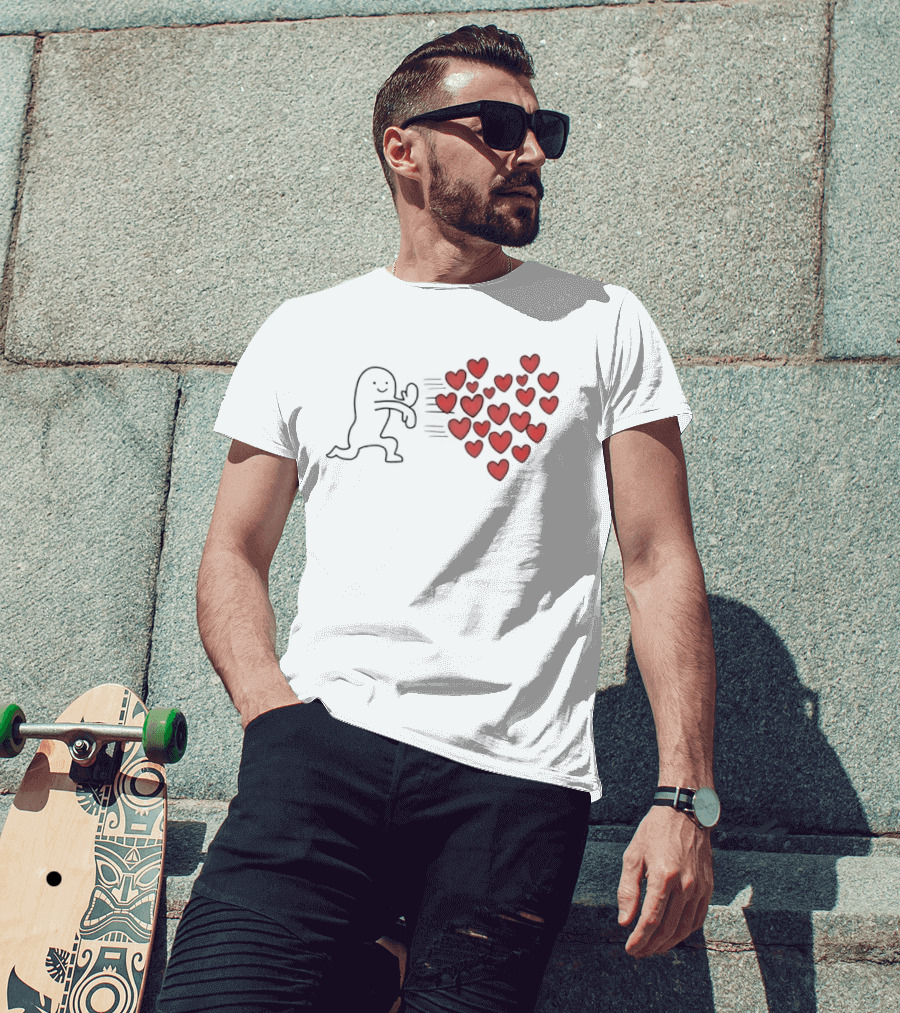 Sending Love Meme Heart Character Hugging Hearts Explosion T-Shirt