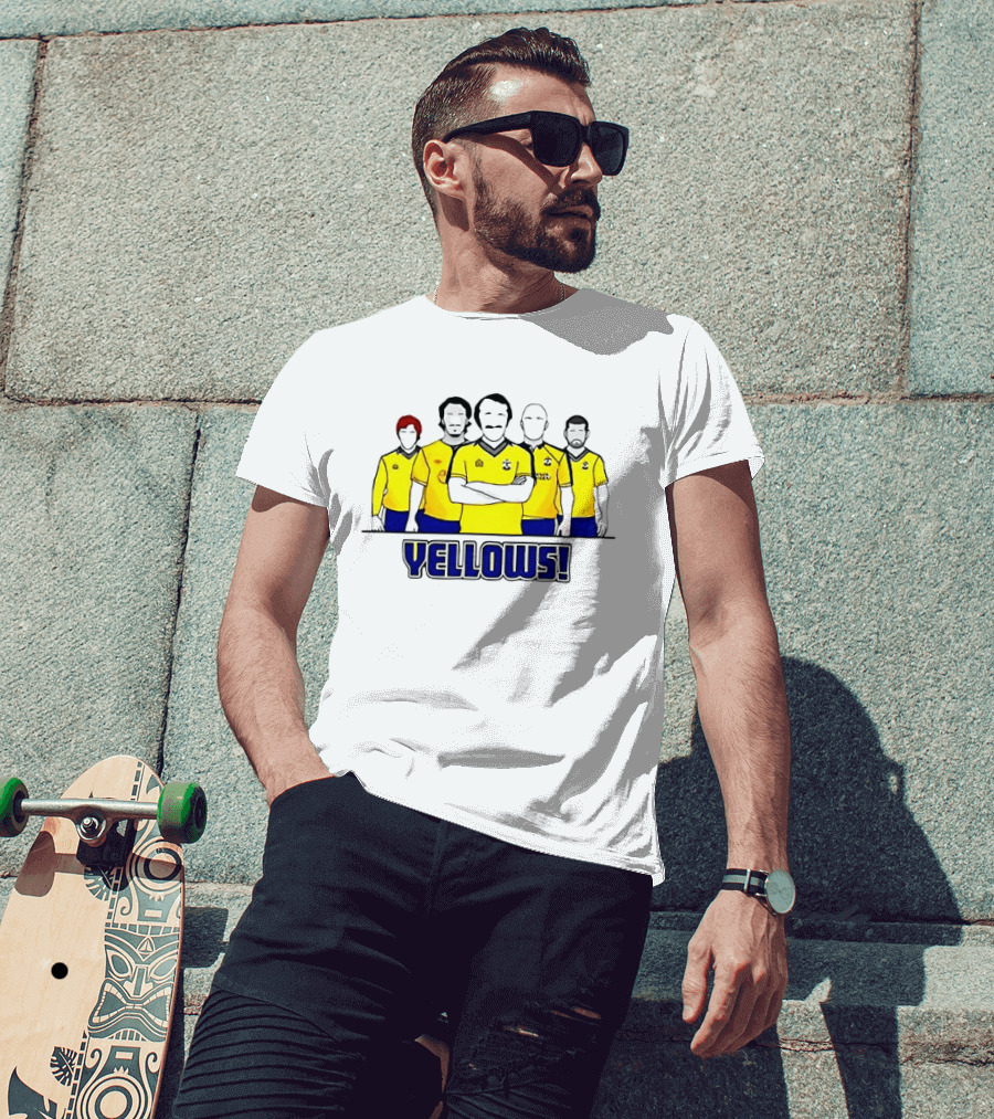 Saints FC Team Yellows Iconic Football Crew Players T-Shirt