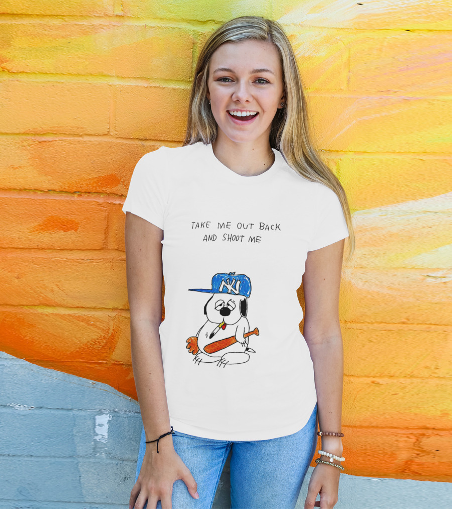 Take Me Out Back And Shoot Me Sad Dog NY Cap Baseball Bat T-Shirt