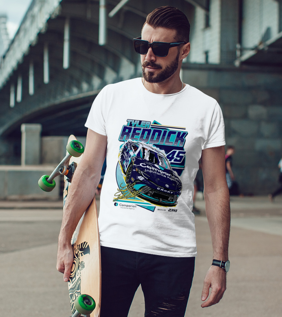 Tyler Reddick 45 Companion Insurance Agent 23XI Racing Toyota Camry T-Shirt