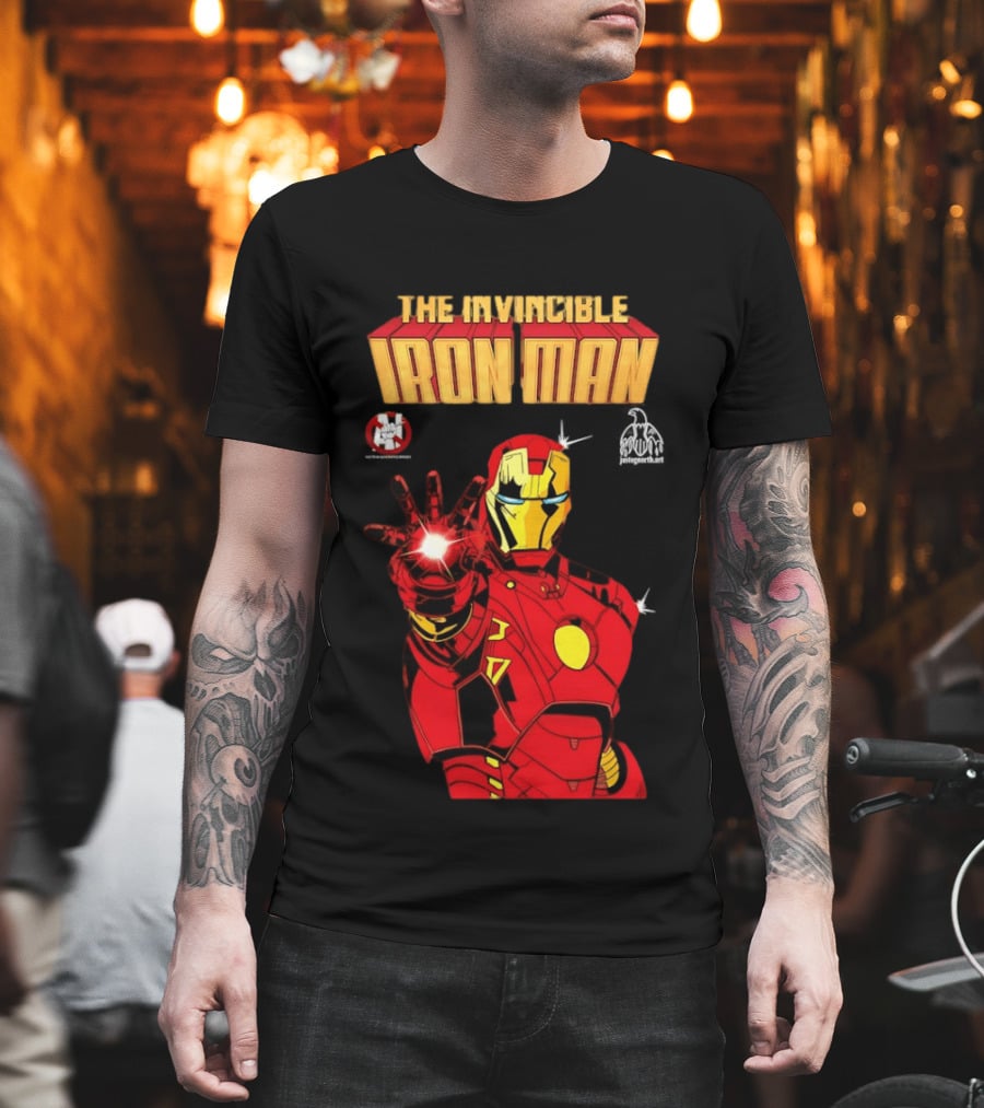The Invincible Iron Man Superhero Iconic Armor Power Pose T-Shirt