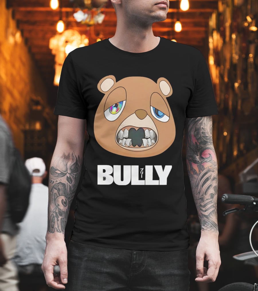 Bully Kanye Bear Character With Multicolored Eyes And Grills T-Shirt