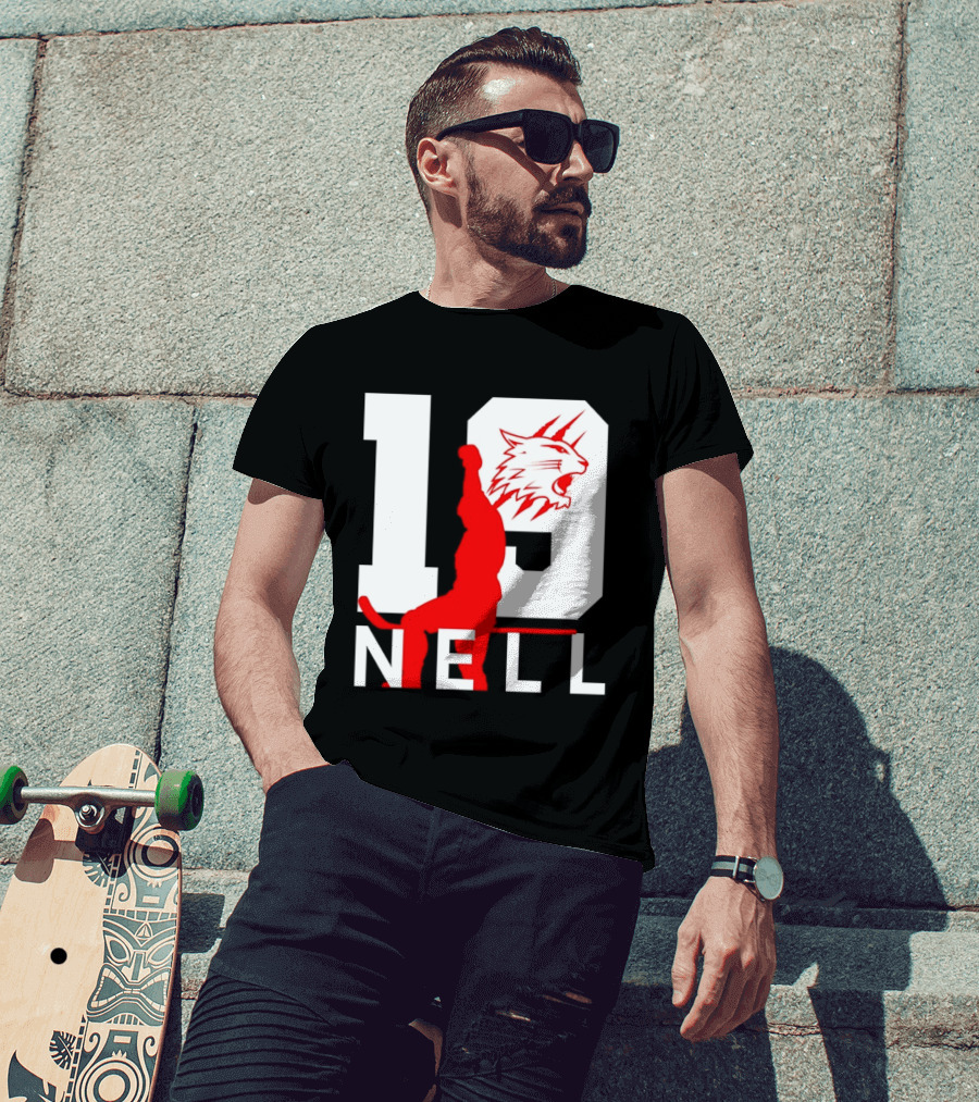 NELL 19 Wildcat Silhouette With Red Figure T-Shirt