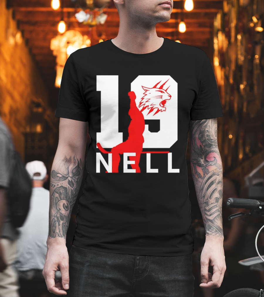 NELL 19 Wildcat Silhouette With Red Figure T-Shirt