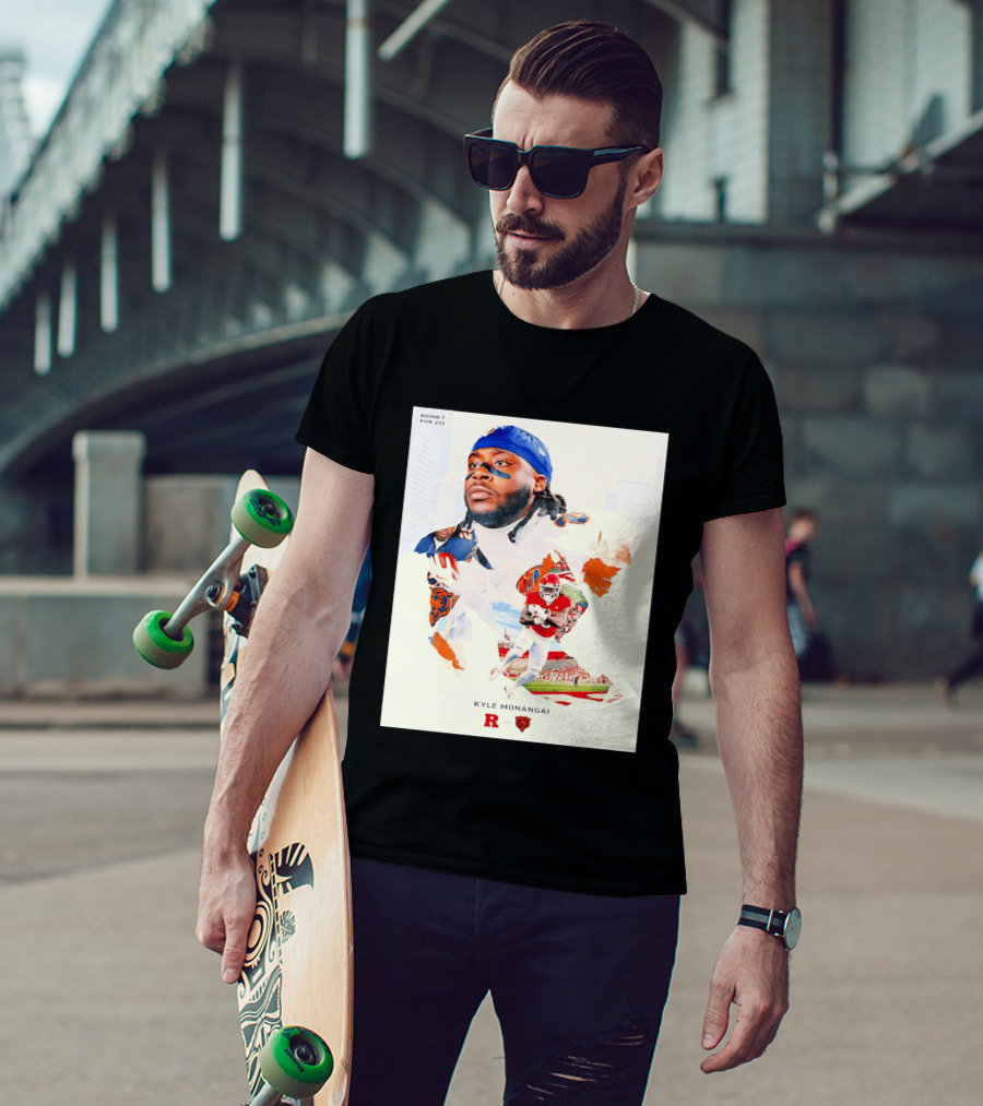 Round 7 Pick 233 Kyle Monangai Chicago Bears Rutgers Football T-Shirt