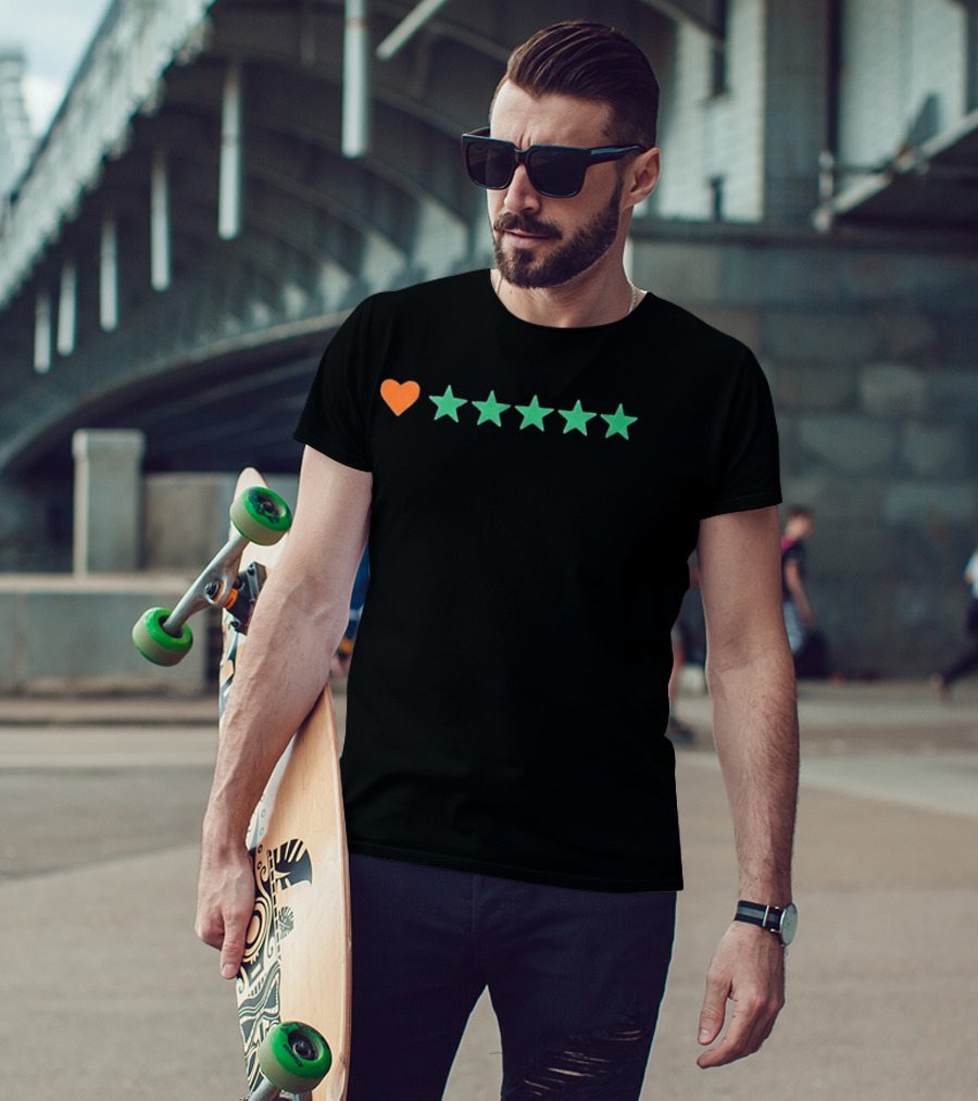 Letterboxd Heart Five Stars Rating System T-Shirt