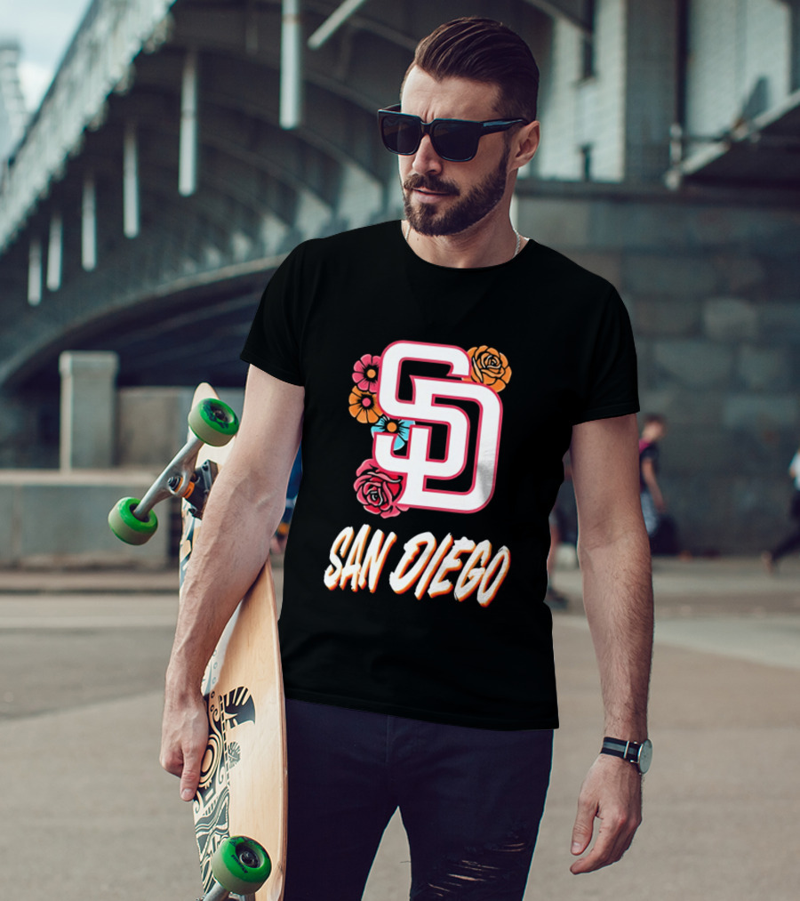San Diego Padres 2026 Rose Floral SD T-Shirt