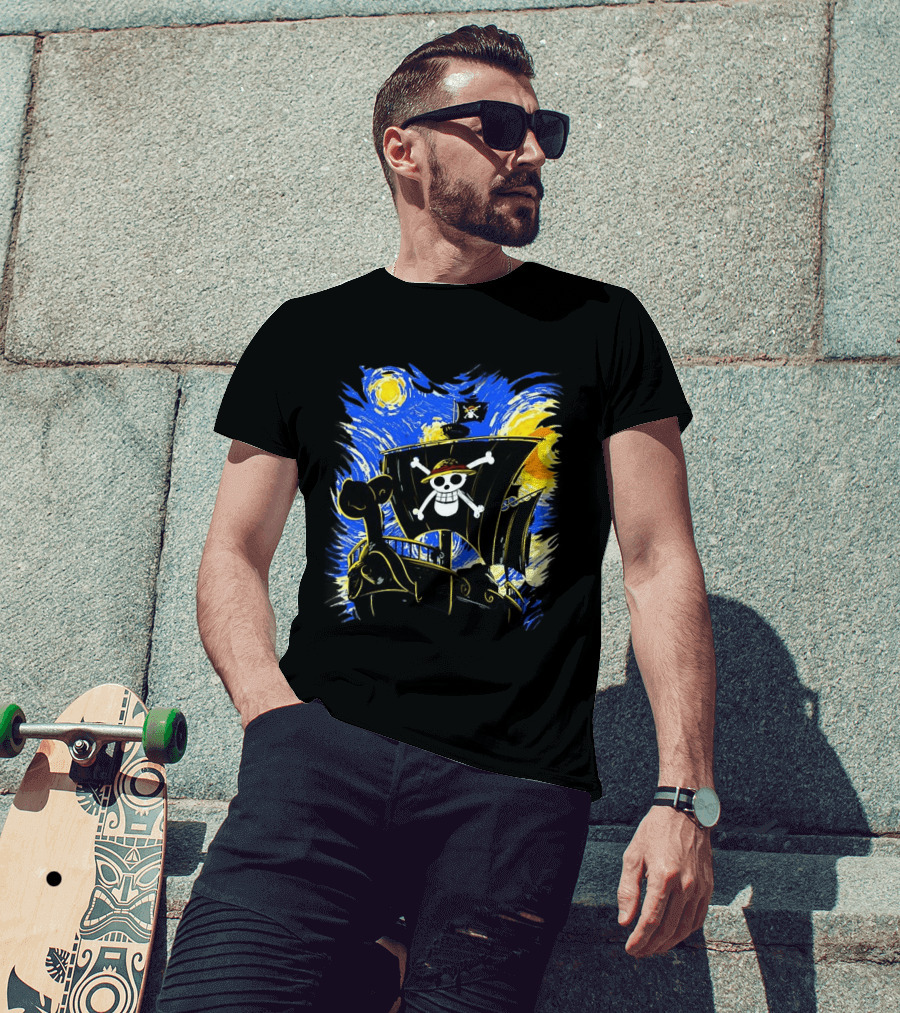 Starry Night One Piece Going Merry Anime T-Shirt