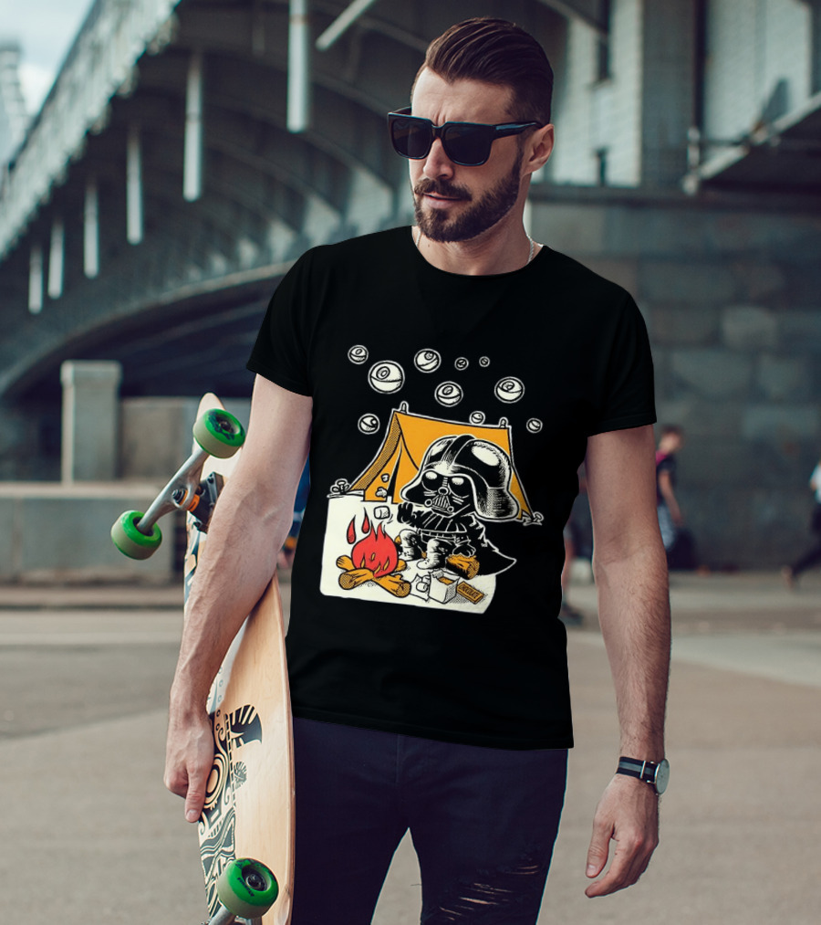 Under Death Stars Darth Vader Star Wars Camping Marshmallows Chocolate T-Shirt