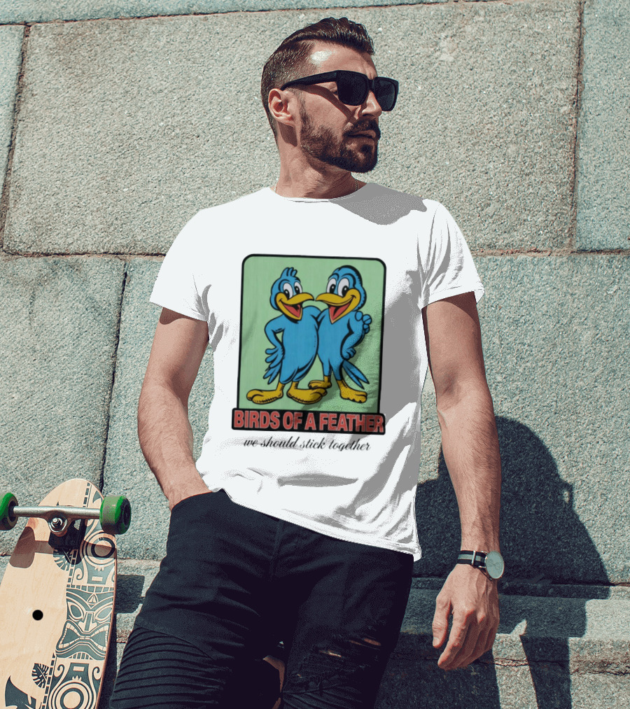 Billie Eilish Birds Of A Feather We Should Stick Together Vintage Cartoon Clothing T-Shirt