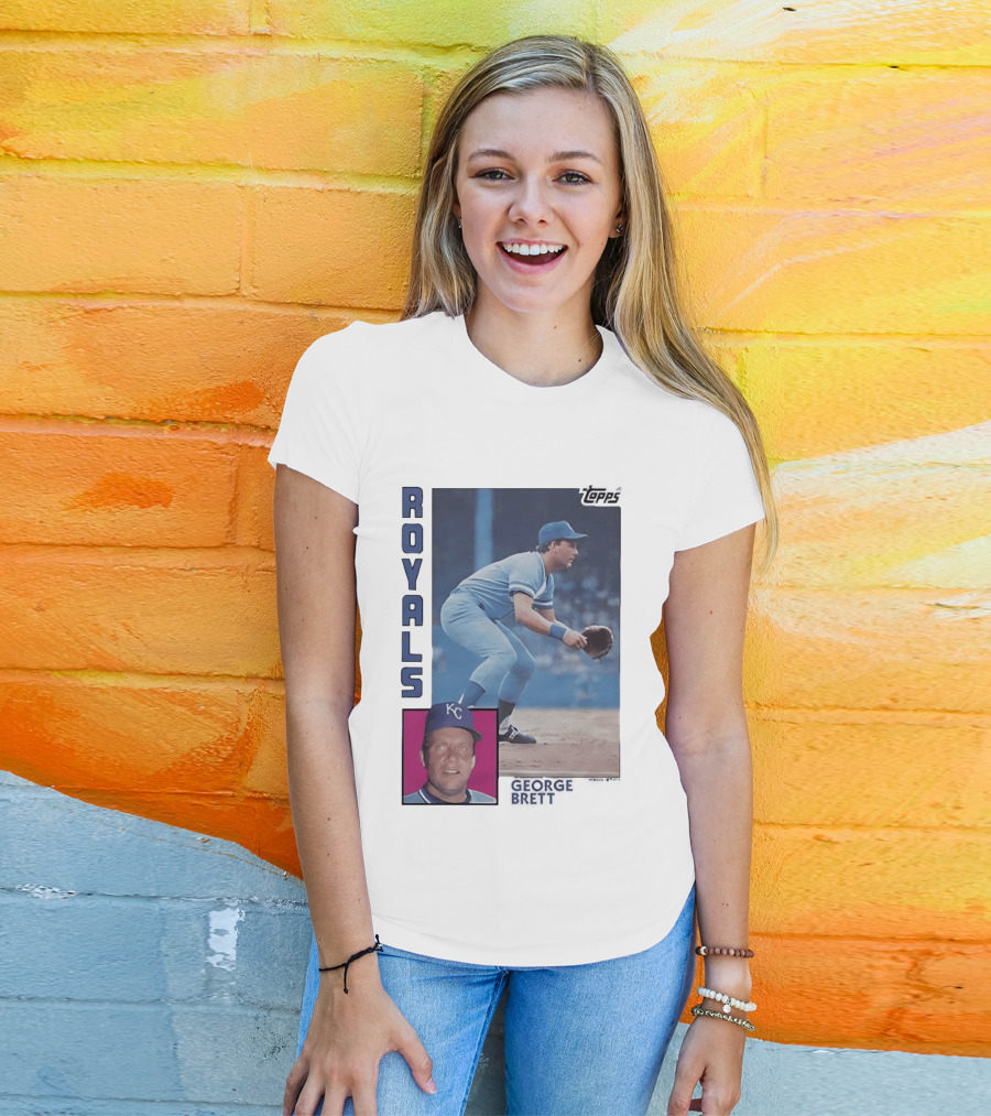 Kansas City Royals George Brett Topps 1984 Baseball Card T-Shirt