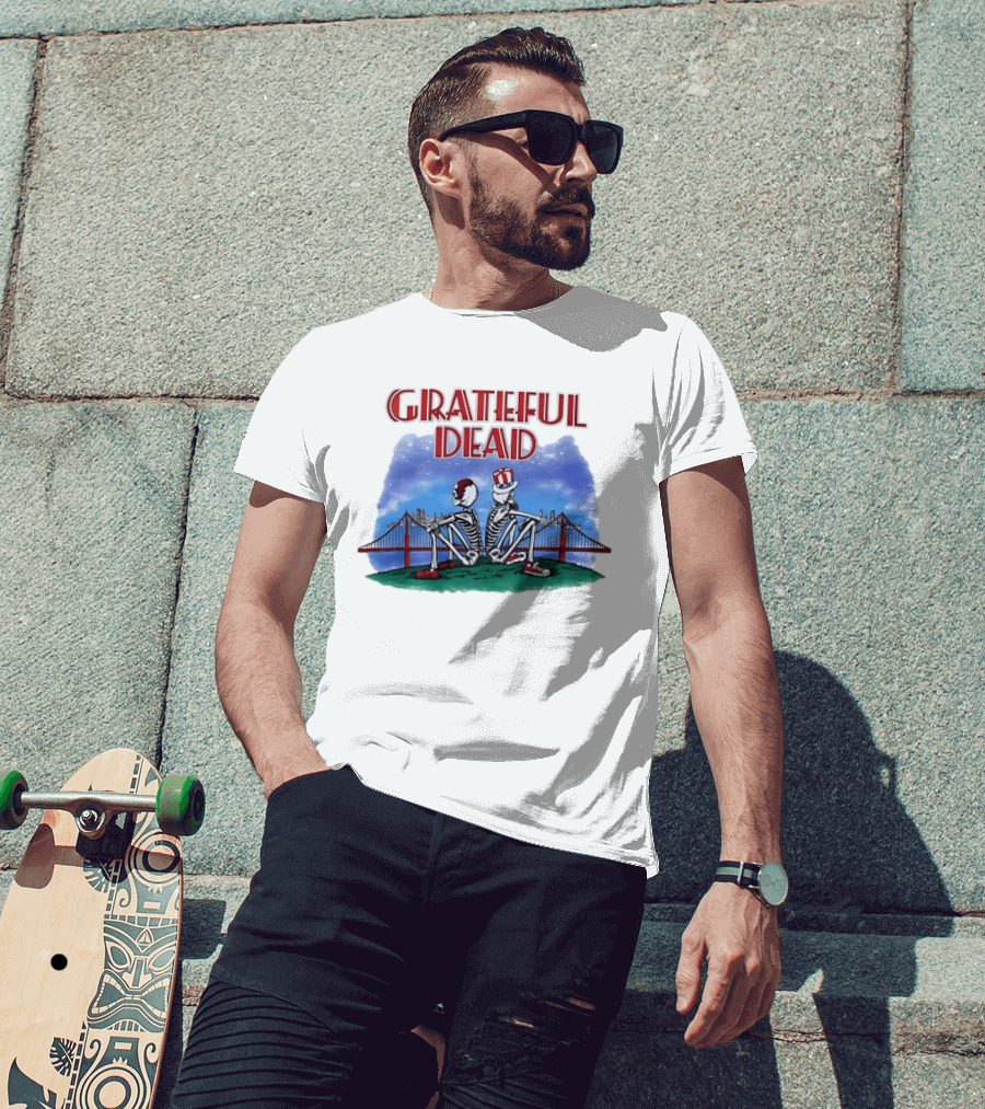 Grateful Dead Skeleton Bridge Scene T-Shirt