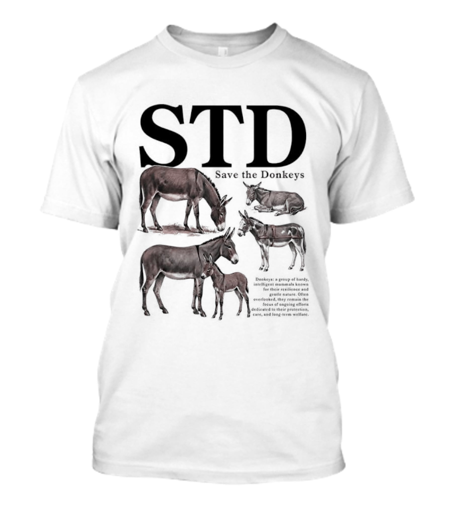 STD Save The Donkeys Animal Conservation Awareness T-Shirt