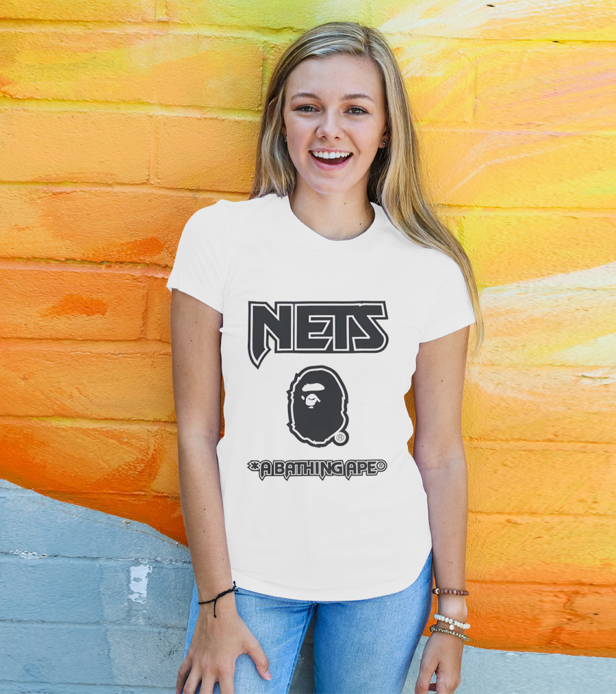New Jersey Nets NBA A Bathing Ape Collaboration T-Shirt