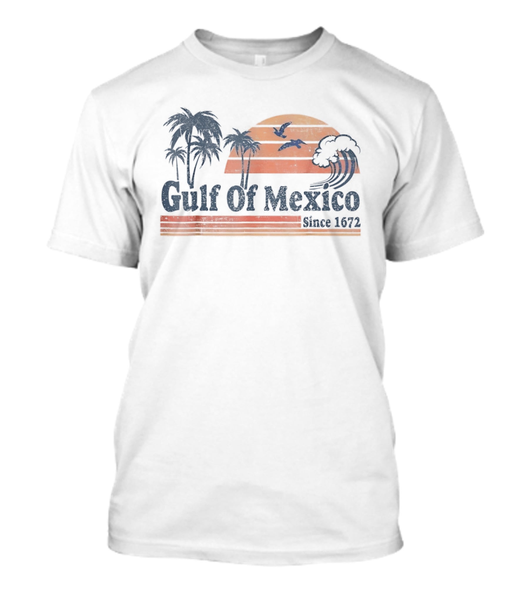 Gulf Of Mexico Coconut Trees Seahawks Sunset Since 1672 T-Shirt